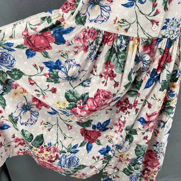 Vtg 80s 90s NOS Brights Creek Cottage Garden Midi Dress Romantic Boho 14? Floral - Picture 7 of 15